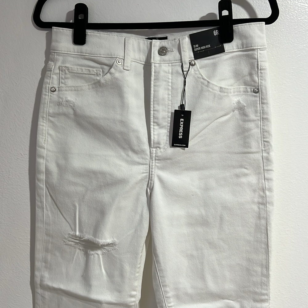 Express White Denim Jeans | 6R | NWT